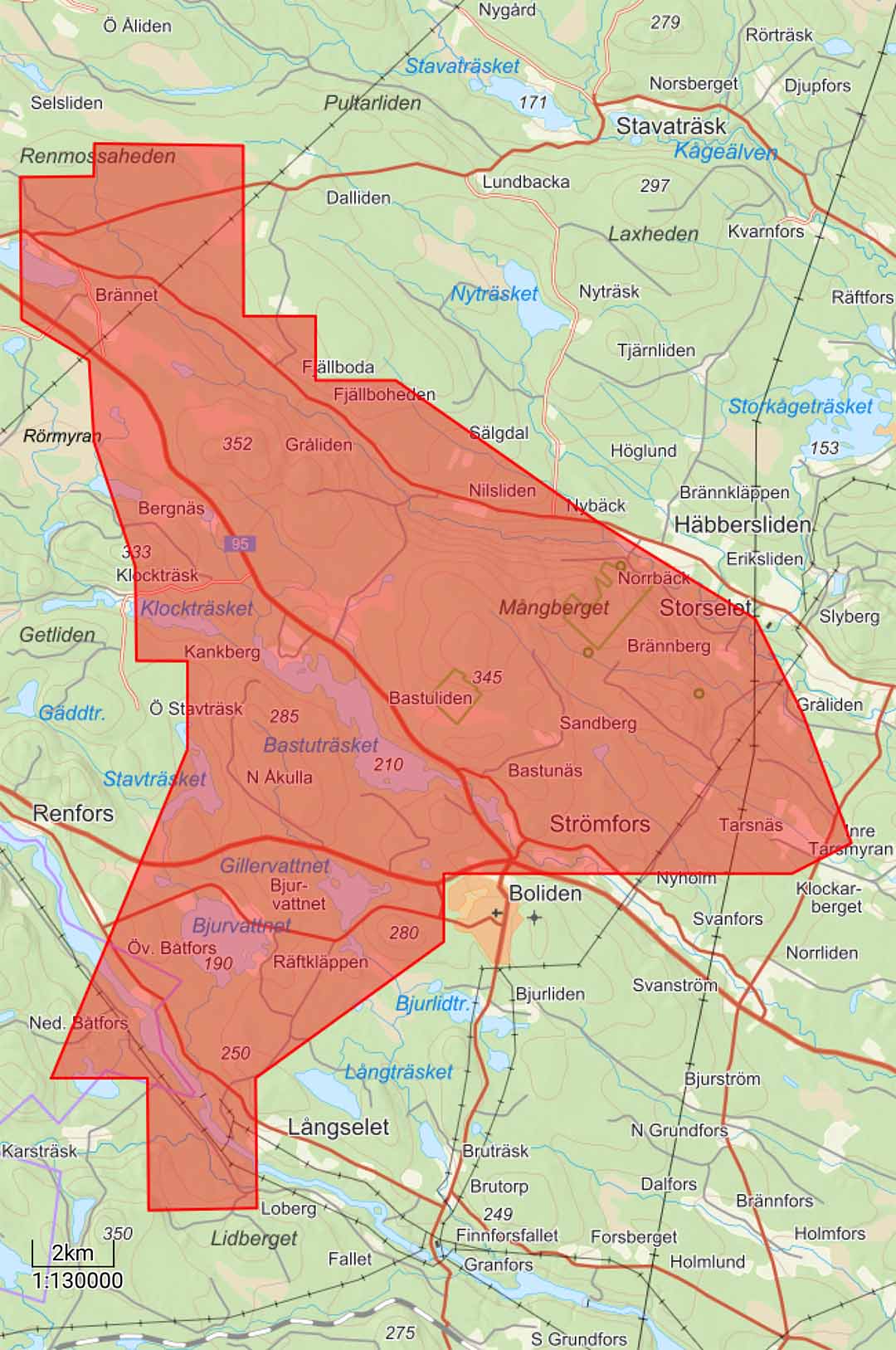 Map showing survey area.